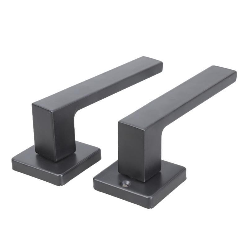 Practical Matte Black Dummy Door Handle Set 2 Pack Easy Installion Designs Accessory for Contemporary Interior Door