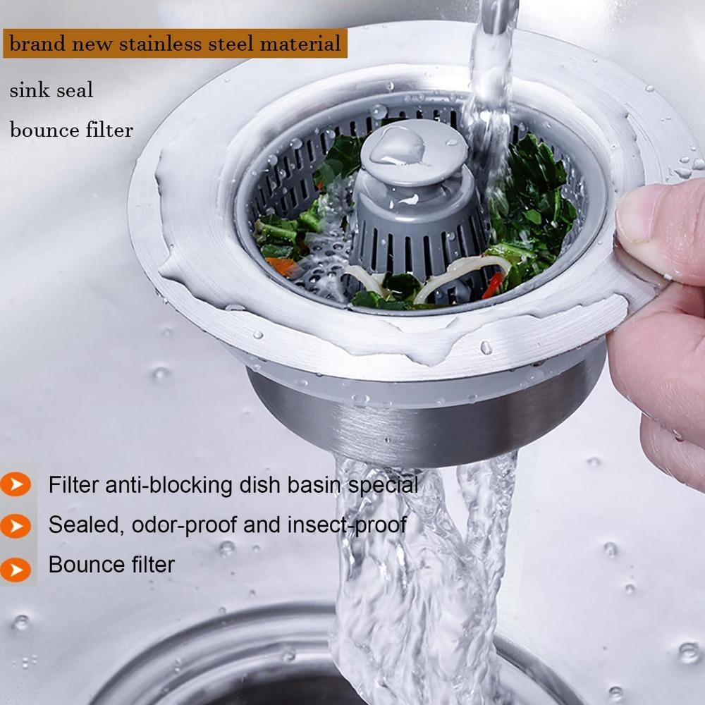 Anti Clogging 3 In 1 Sink Aid Well Sealed Sink Drain Strainer Basket  Bathroom Sink