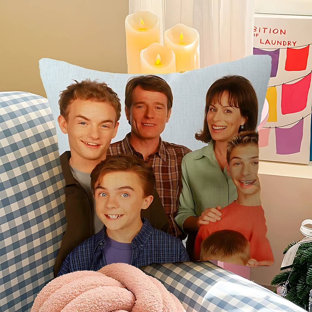 M-Malcolm In The Middle Pillow Covers Cartoon Sofa Decorative Home Double-sided Printing Short Plush Cute Cushion Cover
