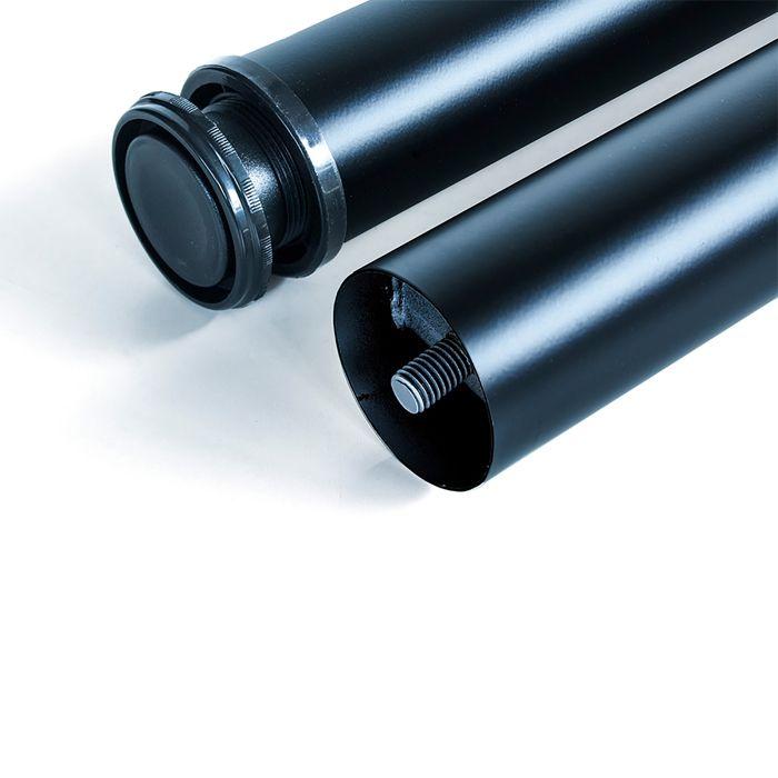 Emuca 4er-Set Tischbeine, Durchmesser 60mm, H 710mm, Stahl, schwarz lackiert