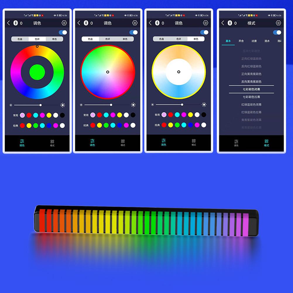 Car Atmosphere Light Bar Colorful Music Ambient Lamp 3D RGB 32 LED Pickup Strip Light Lamp Bar for Car Computer
