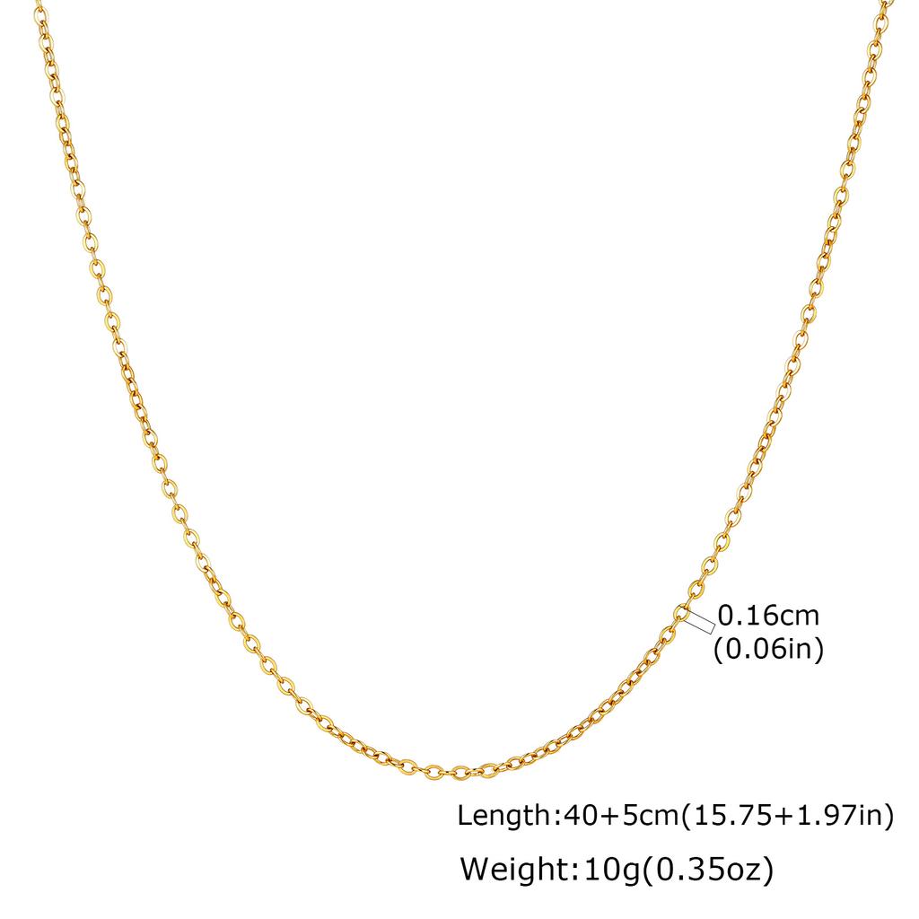 Minimalist Thin Chain Necklace 18K Gold Plated Stainless Steel Tarnish Resistant Waterproof Adjustable Women Layered Necklace