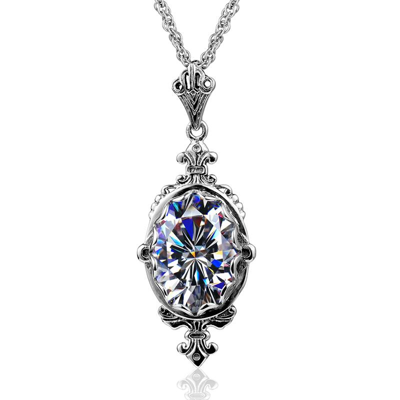 100% Sterling Silver 925 Citrine Necklace Women Luxury 10*14mm 8ct Oval Yellow Stone Pendant Victoria Style Jewelry Gift Female