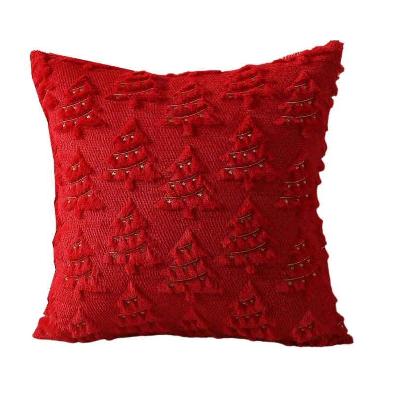 Holiday Pillowcase Christmas Lights Embroidery Living Room Decoration Pillow Sleeve Case Machine Washable