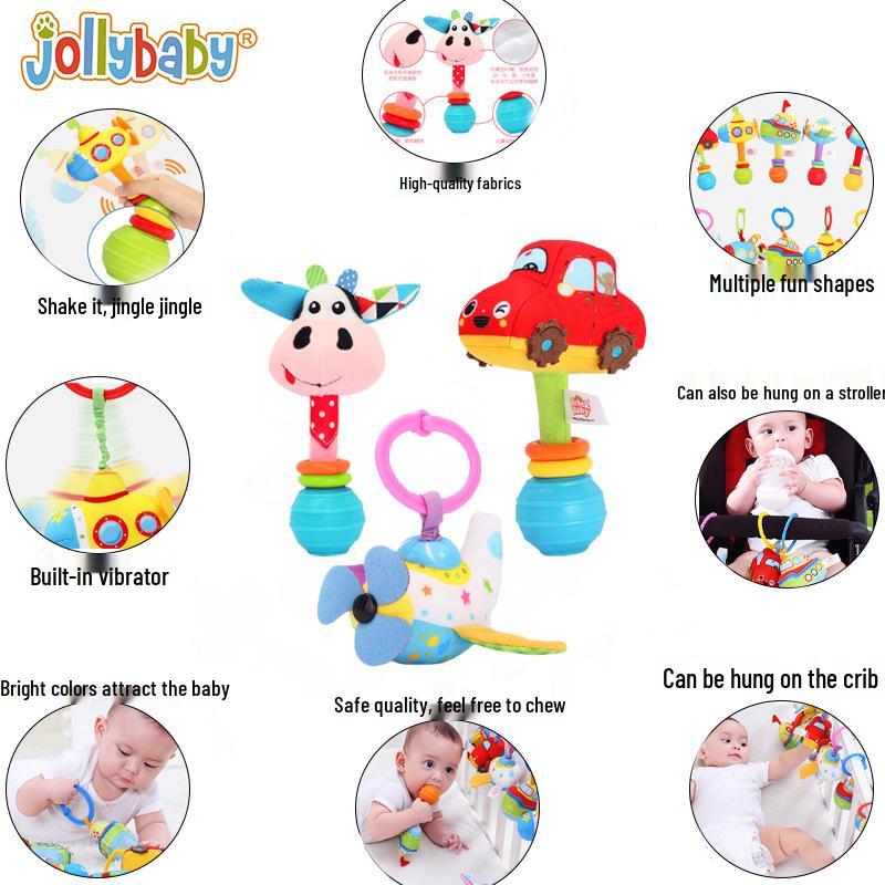 

Jollybaby Infant Stroller Toy Pendant – Soothing Rattle for Newborns (0-1 Year)
