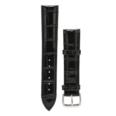 PU Leder Uhrenarmband Legierung Dornschließe Verstellbar Bequem Ersatz Uhrenarmband Schwarz