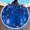 Snowflakes Round Beach Towel Christmas Decor Beach Blanket Soft Microfiber Winter Themed Towel For Boys Girls Teen New Year Gift