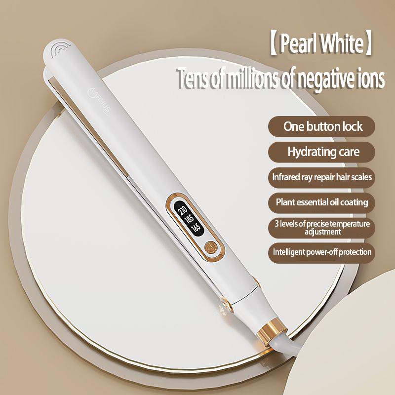 

Выпрямитель для бигуди с отрицательными ионами, керамическое эфирное масло 2-в-1 для ухода за волосами, не повреждая волосы, профессиональный инструмент для укладки UK белый