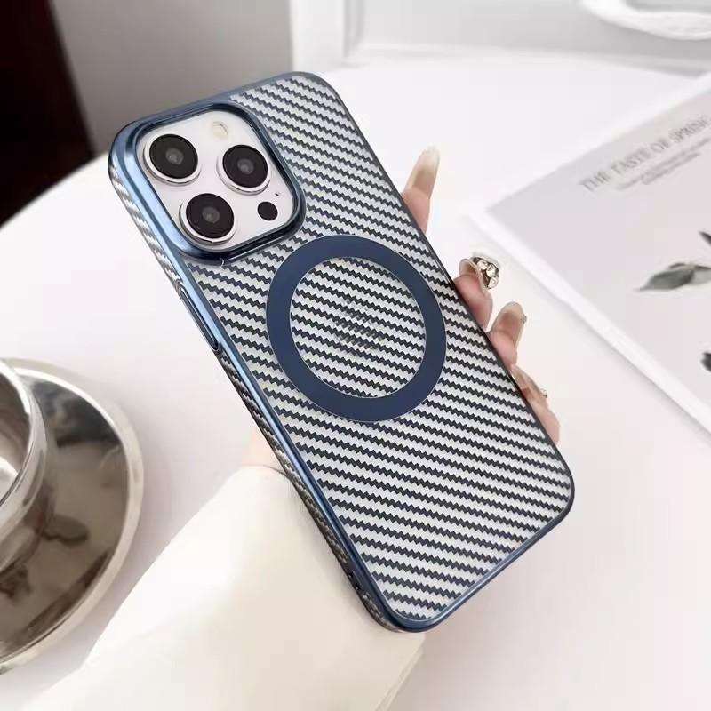 Magnetic Suction Suitable for Apple 16promax Mobile Phone Case IPhone 15 Transparent All Inclusive Hard Set 14 Sets