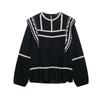 Spring 2025 European & American Women's Patchwork Embroidery Fashion Loose Top