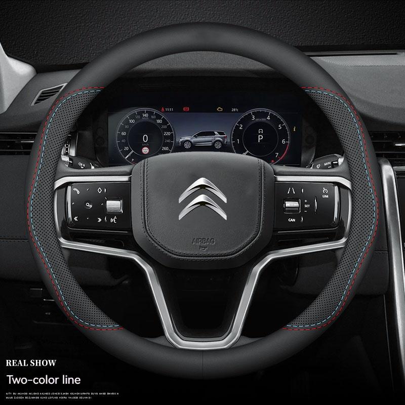 Leather Car Steering Wheel Cover Citroen DS3 C2 C3 C4 C5 C6 ELYSEE VTS Xsara C-Crosser Berlingo Jumpy AIRCROSS C3-XR Accessories anc123