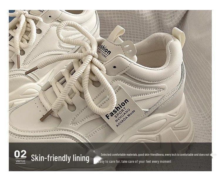 2025 Women's Autumn Height-Boost Sneakers: Small Size, Thick Sole, 9cm Lift