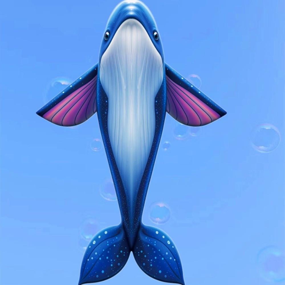 Easy To Fly Giant Blue Whale Kite Marine Animal Outdoor Flying Toy New Children's Kite Kids&Adults