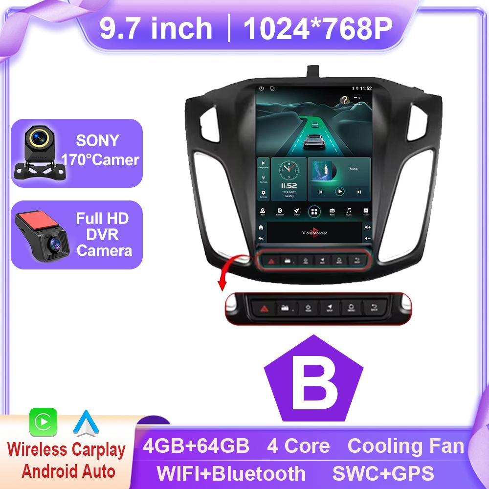 Android 15 Car Radio For Ford Focus MK3 2011 - 2019 Multimedia Video Player Navigation GPS Stereo Auto Carplay 2din New BT Dvd