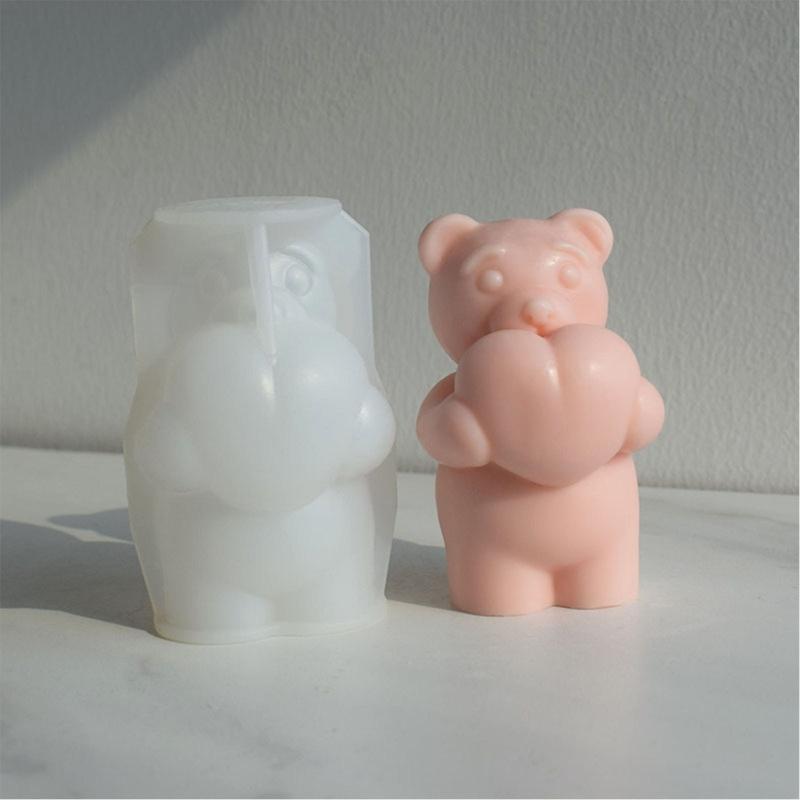 3D Bear Shaped Candle Silicone Mold for DIY Hand-made Candle Ornaments Mould Handicrafts Making Tool Baking Mold
