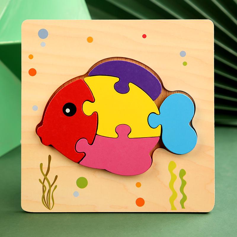 Wooden 3D Educational Puzzle for Toddlers - Interactive, Creative Hands-on Toy for Ages 1-3