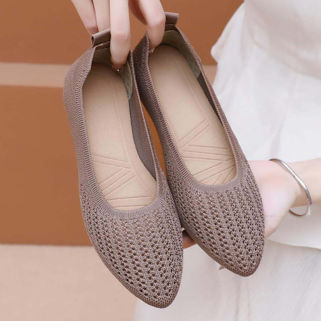 Women Shoes Soft Soft Upper Breathable Casual Shoes V Cut Mesh Flat Loafers Casual daily Comfortable Lightweight Non-slip Soft sole Easy to wear