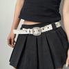 Y2K Lace Belt PU Leather Women Waistband Trend Rhinestone Belt  Jeans Accessories