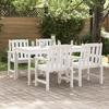 VidaXL Garden Chairs Set of 4 White Slatted Design HDPE Comfortable Garden Furniture with Armrests Ideal 3335795
