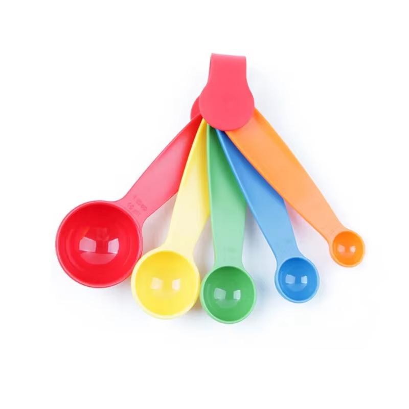 5Pcs/set Mini Measuring Spoon Set Stackable Plastic Baking Measuring Tool Colorful Spoon Measuring Set Tools For Baking Coffee