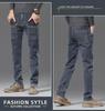 Spring Collection: Men's Elastic Smoke Gray Jeans - Vintage Wash Retro Style