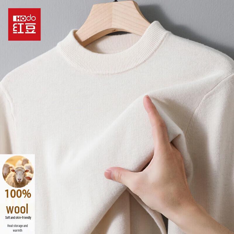 Hodo Men's Round Neck Wool Pullover Sweater