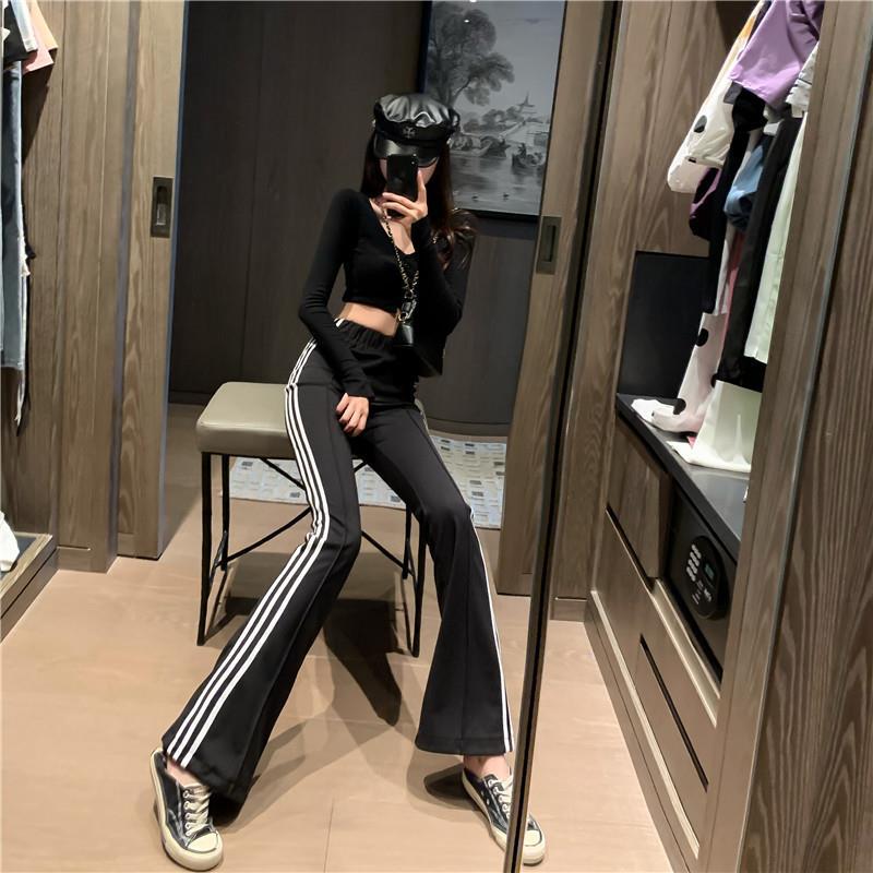 Flare Black Pink Joggers Gallery Painted Flare Sweat Pants