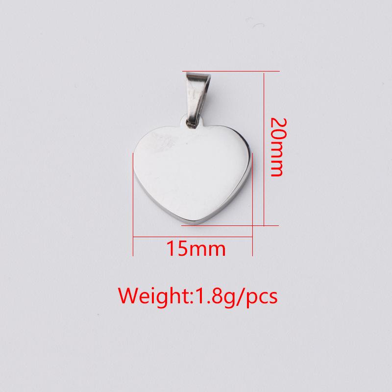 Stainless Steel Heart Pendant Charm for DIY Jewelry – 15x15mm