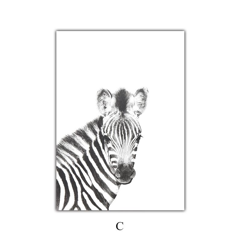 Babyzimmer-Tier-Wandposter, Zoo-Elefant, nordischer Stil, Kinderzimmer-Wand-Kunstdrucke an der Wand, Poster, Leinwand-Bild, Dekor-Wandbild