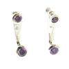 Les Trésors De Lily [M7613] - 'Essentiel' Silver Amethyst Lobe Contour Earrings (rhodium Plated) - 5 Mm