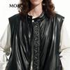 MO&Co. 2024 Autumn Puffy Faux Leather Down Vest