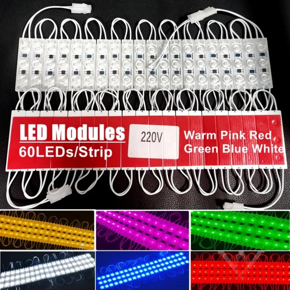 Módulo LED de Alto Brillo 60LEDs 220V Tira de Luz COB Plegable Impermeable Retroiluminación Banner de Tienda Carácter Luminoso Decoración Exterior