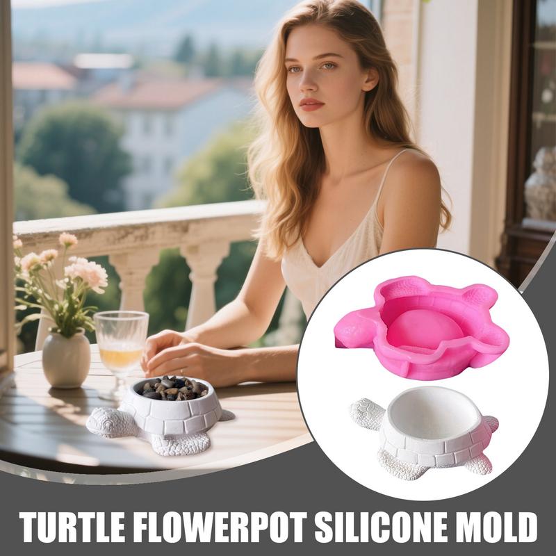 Silicone Flower Pot Mold Turtle Flower Pot Crafting Mold In Silicone Reusable Epoxy Resin Casting Tool Decoration Art For