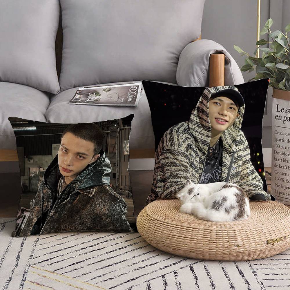 H-Hot KPOP Idol H-Hyunjin Pillow Case Home Decor Throw For Sofa Bed Car Room Decor Gift Idea