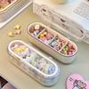 Compact Clear Plastic Organizer Box with Compartments - Flip-Top Design for Easy Access, Transparent Lid for Visibility, Ideal for Headbands, Clips