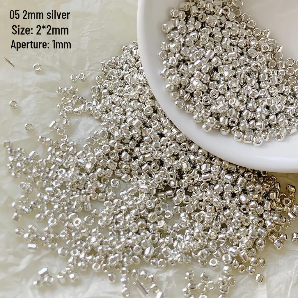 Perline di Rocaille Premium da 3mm Elettrolitiche Oro e Argento per Creazione di Gioielli Fai da Te