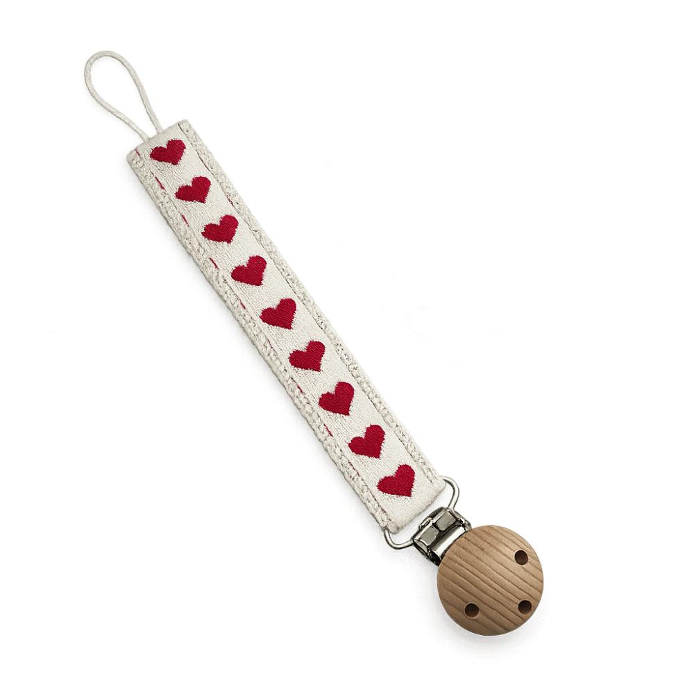 

Lace Floral Wooden Baby Pacifier Chain PP Embroidery Pacifier Clips Girls Style B