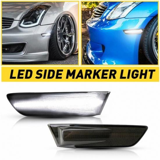 

Sequential Switchback LED Side Marker Signal Lights For 03-07 Infiniti G35 Coupe білий