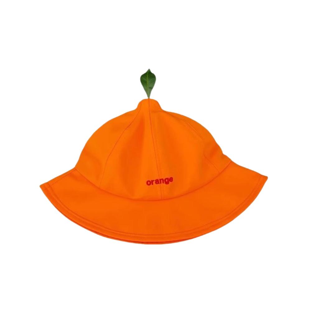 Quick-dry Orange Fisherman Hat Cool UV Protection Creative Orange Bucket Cap Sunshade Cotton Embroidered Letter Sun Hat Travel