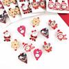 6PCS/SET Popular Christmas cartoon wooden clip with cute and exquisite decoration atmosphere