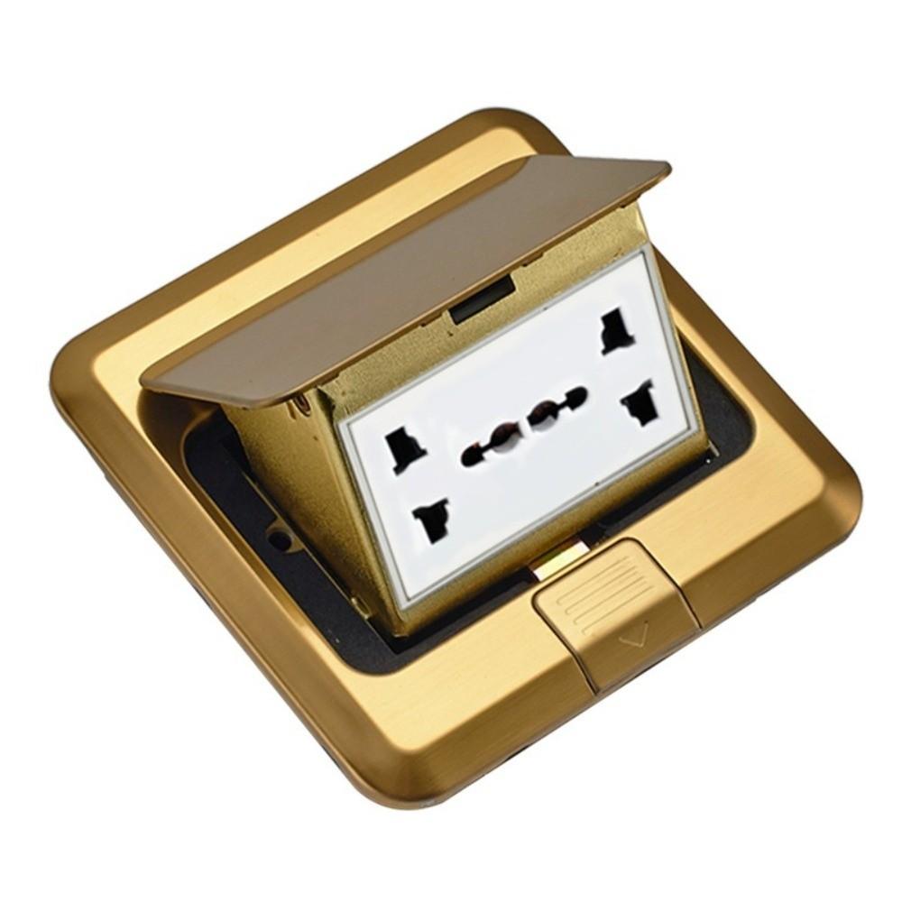 6 Prong Receptacle Floor Ground Outlet Thickened Hidden Socket Pop Up Socket  Office Home Use