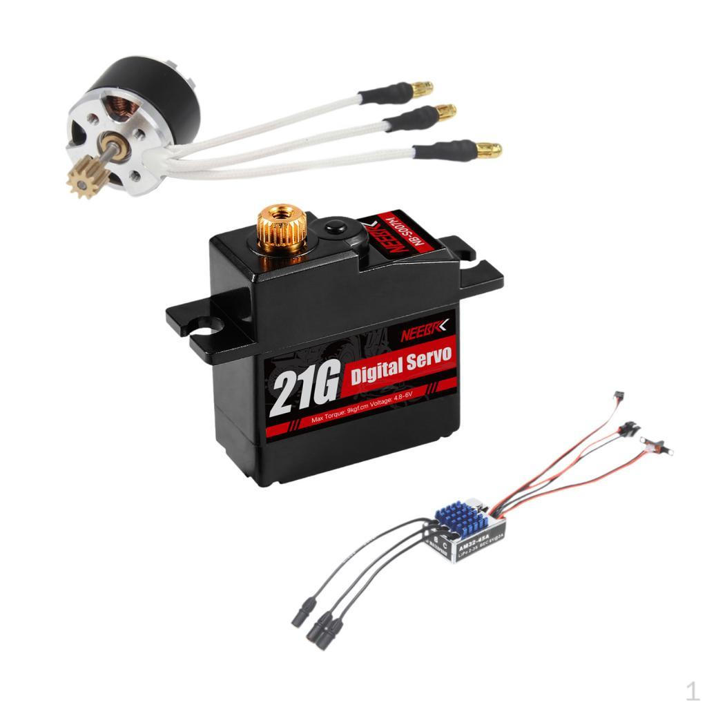 

Brushless Motor with ESC Set 1/12 Scale Convenient Wear Resistant Practical Servo Replacement