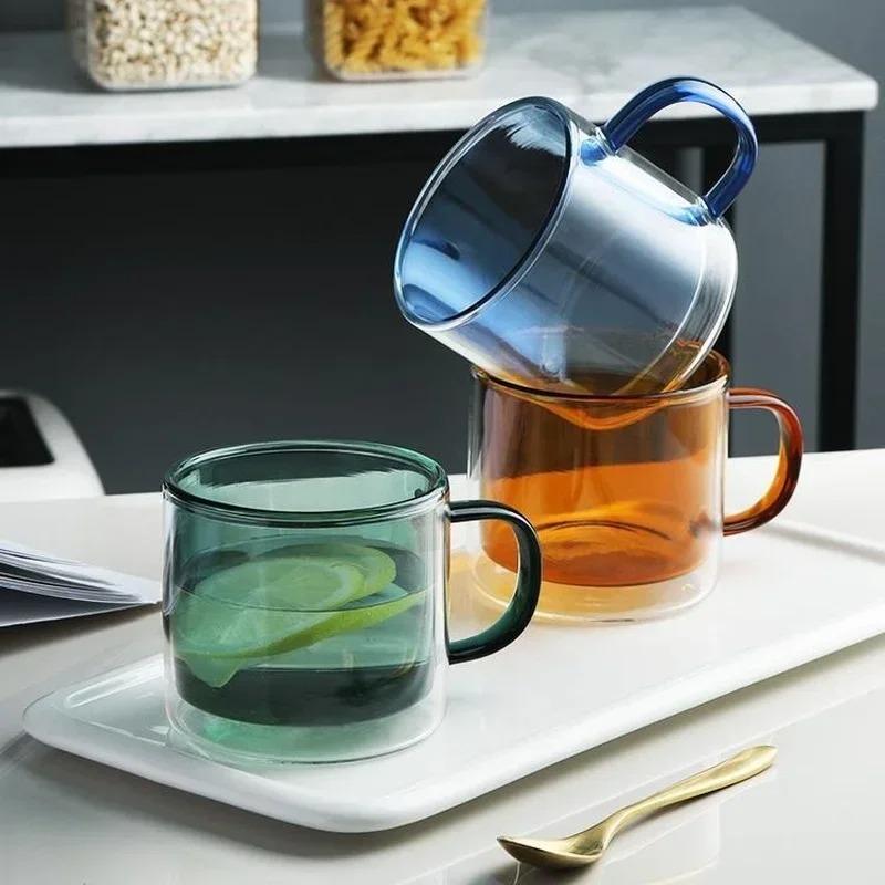 250ml Wine Drinking Tumbler Whiskey Vodka Coffee Juice Water Tea Creative Double Bottom Glass Mugs for Home