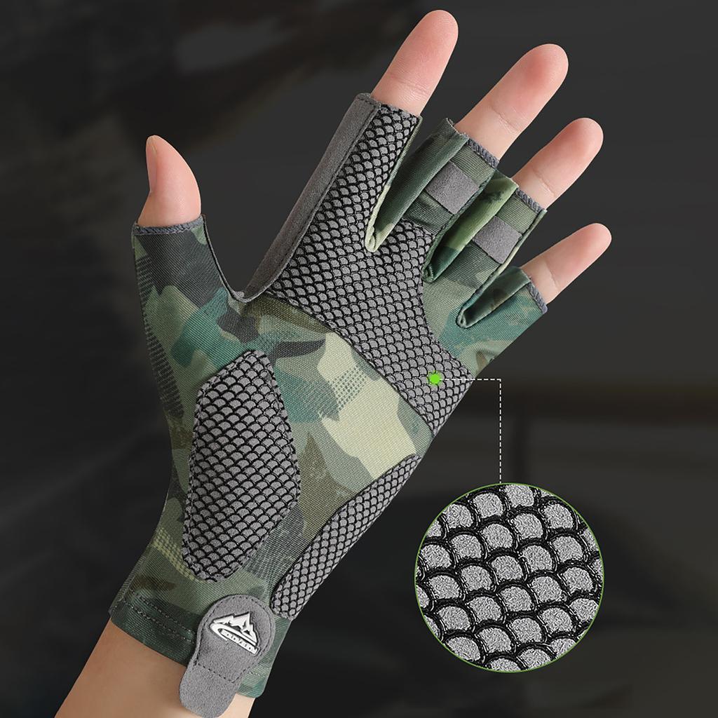 Wearable Antislip Gloves Fishing Protector Fishing Hunting Cycling Gloves Fishing Gloves Breathable Fingerless Gloves