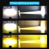 Motorcycle LED Headlight Projector Lens Dual Color ATV Scooter for Moto Bike Car Headlamp Light Auxiliary Spotlight Fog Light