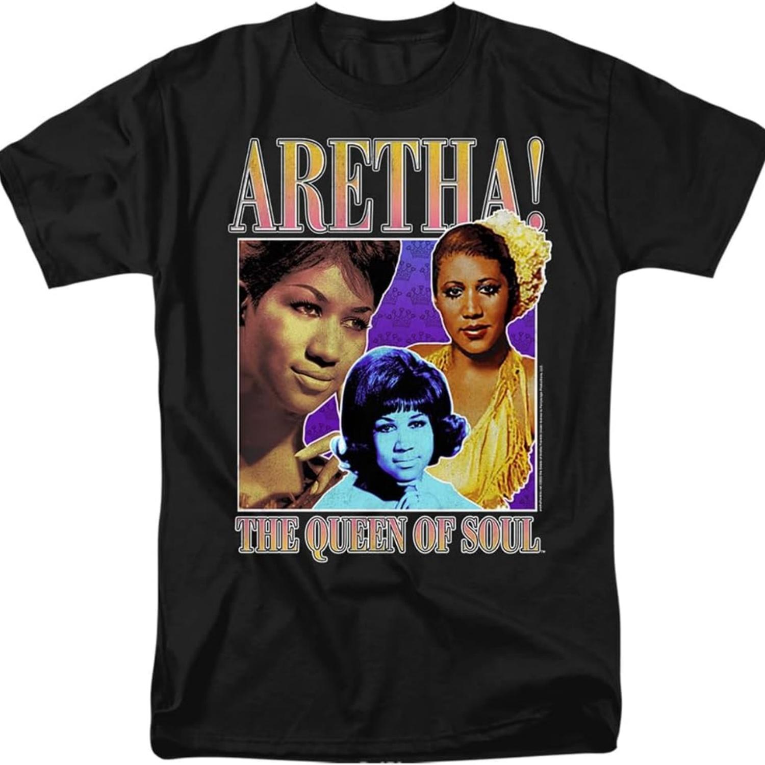 

Aretha Franklin Triple Queen of Soul Unisex Adult T Shirt XXXXXL чёрный