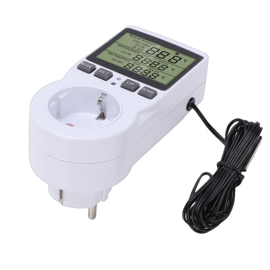 Digital Temperature Controller LCD Display Countdown Digital Thermostat Outlet Socket with Timer for Industrial