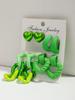 Fashion Green Geometric Acrylic Earrings Set for Women Heart Shaped Resin Earring Pack Party  Jewelry
