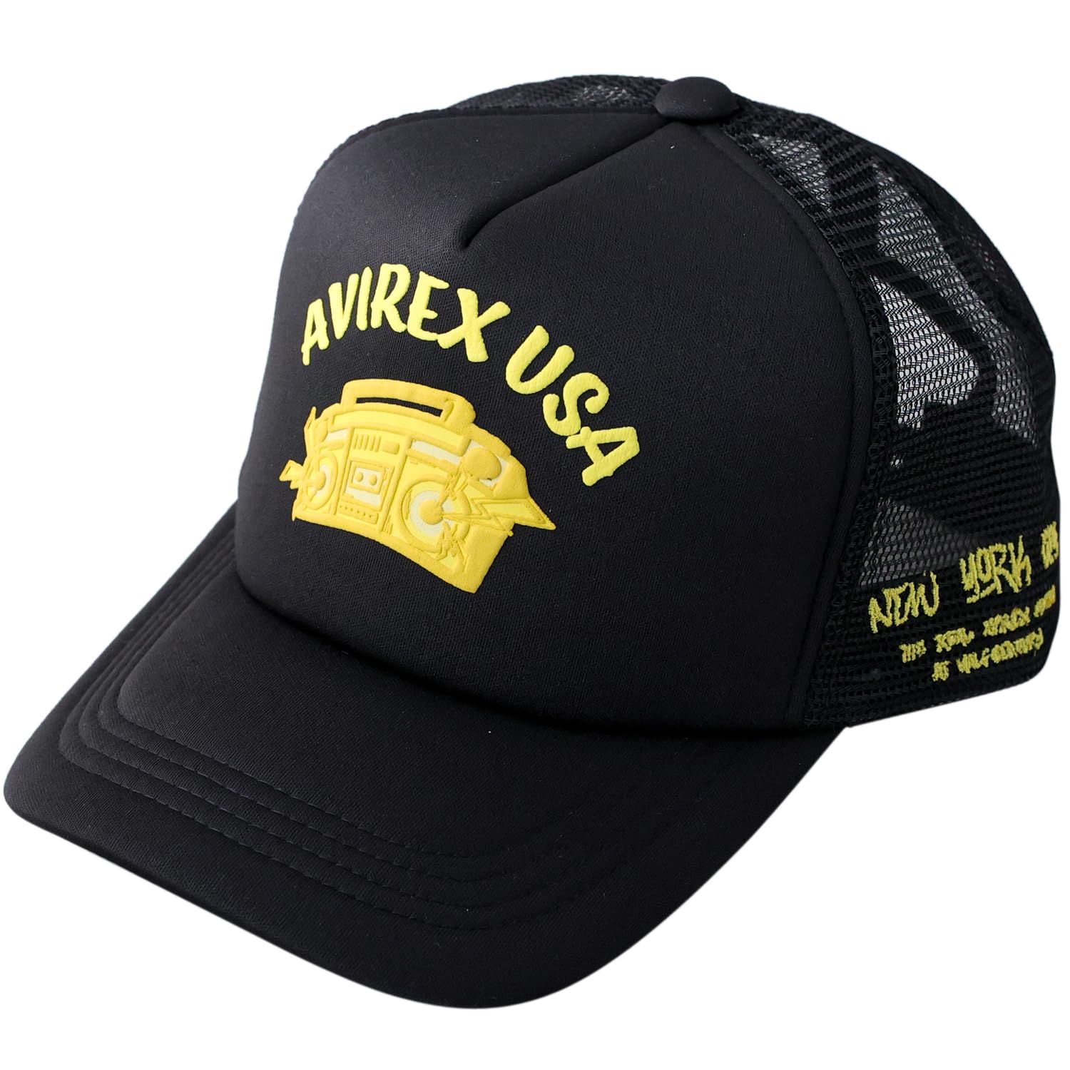 

Avirex Authentic Military Mesh Deep Baseball Cap with Logo Cap, Men s Black, Fit, Spring/Summer (AFA Black)