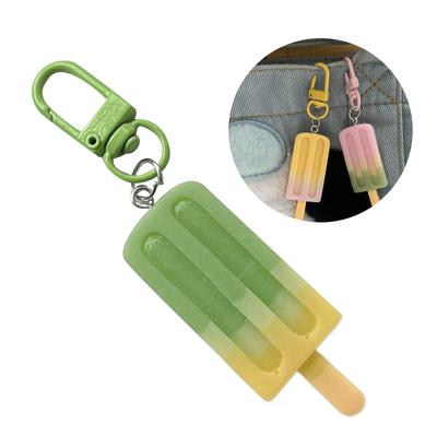 Eleganter Schlüsselanhänger in Eis am Stiel-Form, Farbverlauf, Eis am Stiel-Schlüsselanhänger-Anhänger, modisches Taschenornament für Frauen und Mädchen